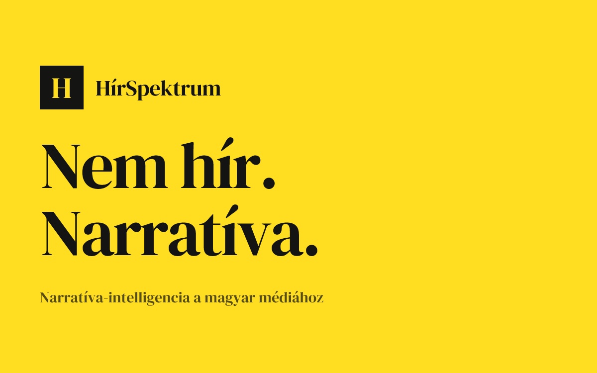 HírSpektrum wordmark over the tagline “Nem hír. Narratíva.”